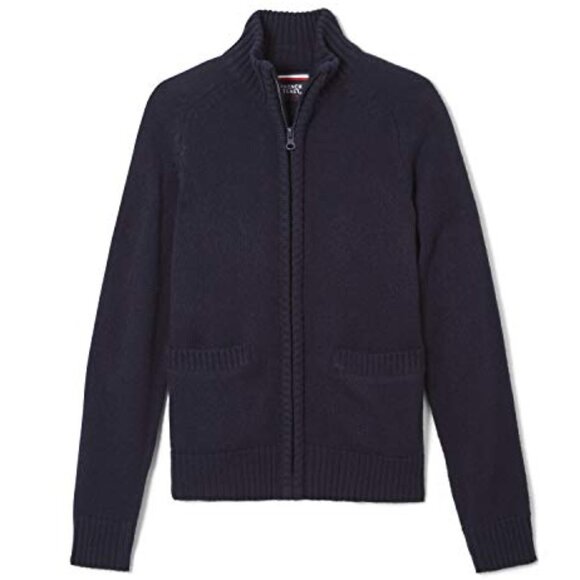 French Toast SC9033 Boys Front Zip Sweater Navy - Picture 1 of 2